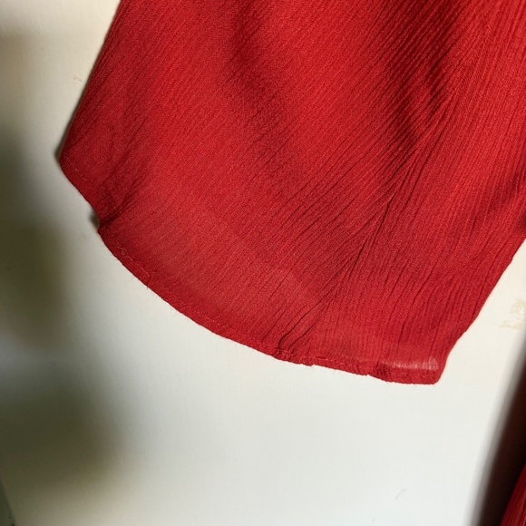 Selfie Leslie Red Romper Off Shoulder Tassels Size Small Boho - Picture 5 of 13